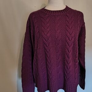 Torrid Plum Cable Knit Sweater